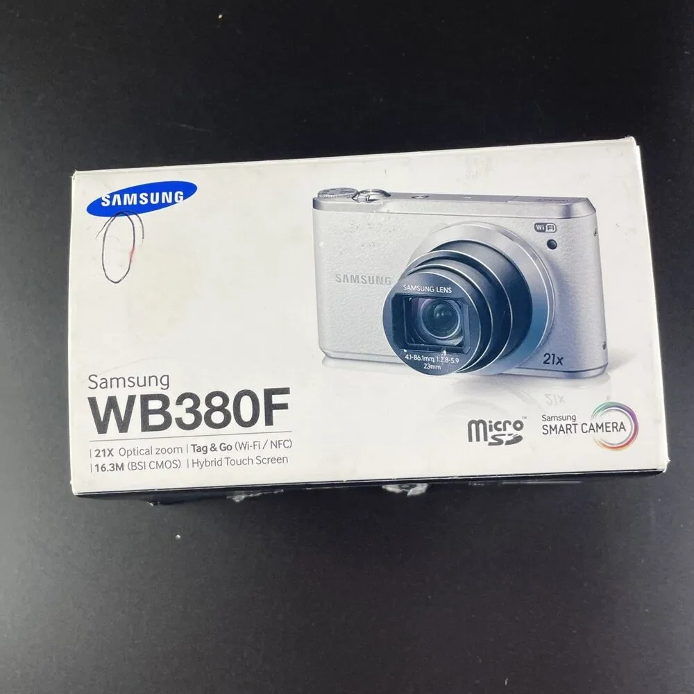 Samsung WB380F Digital Camera White 16.3MP Compact Wi-Fi 21x Optical Zoom Smart
